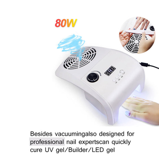 2-in-1 Nail Dust Collector and UV LED Nail Lamp
