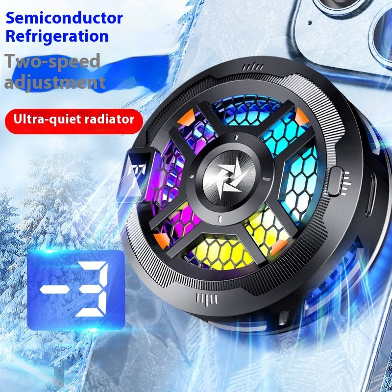 Magnetic Phone Cooler features ultra-quiet radiator with two-speed adjustment for efficient gaming and overheating protection.