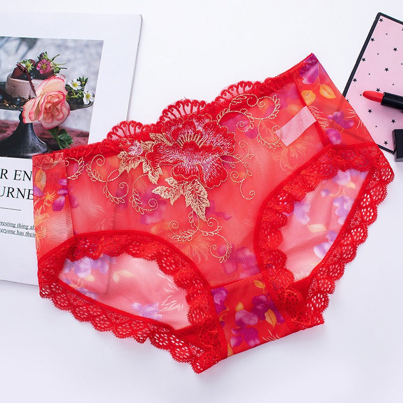 Floral Lace Bikini Panties